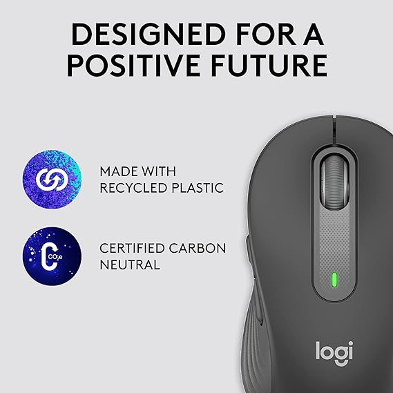 Logitech Signature M650 Wireless Mouse - for Small to Medium Sized Hands, 2-Year Battery, Silent Clicks, Customisable Side Buttons, Bluetooth -Graphite