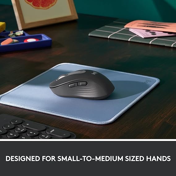 Logitech Signature M650 Wireless Mouse - for Small to Medium Sized Hands, 2-Year Battery, Silent Clicks, Customisable Side Buttons, Bluetooth -Graphite