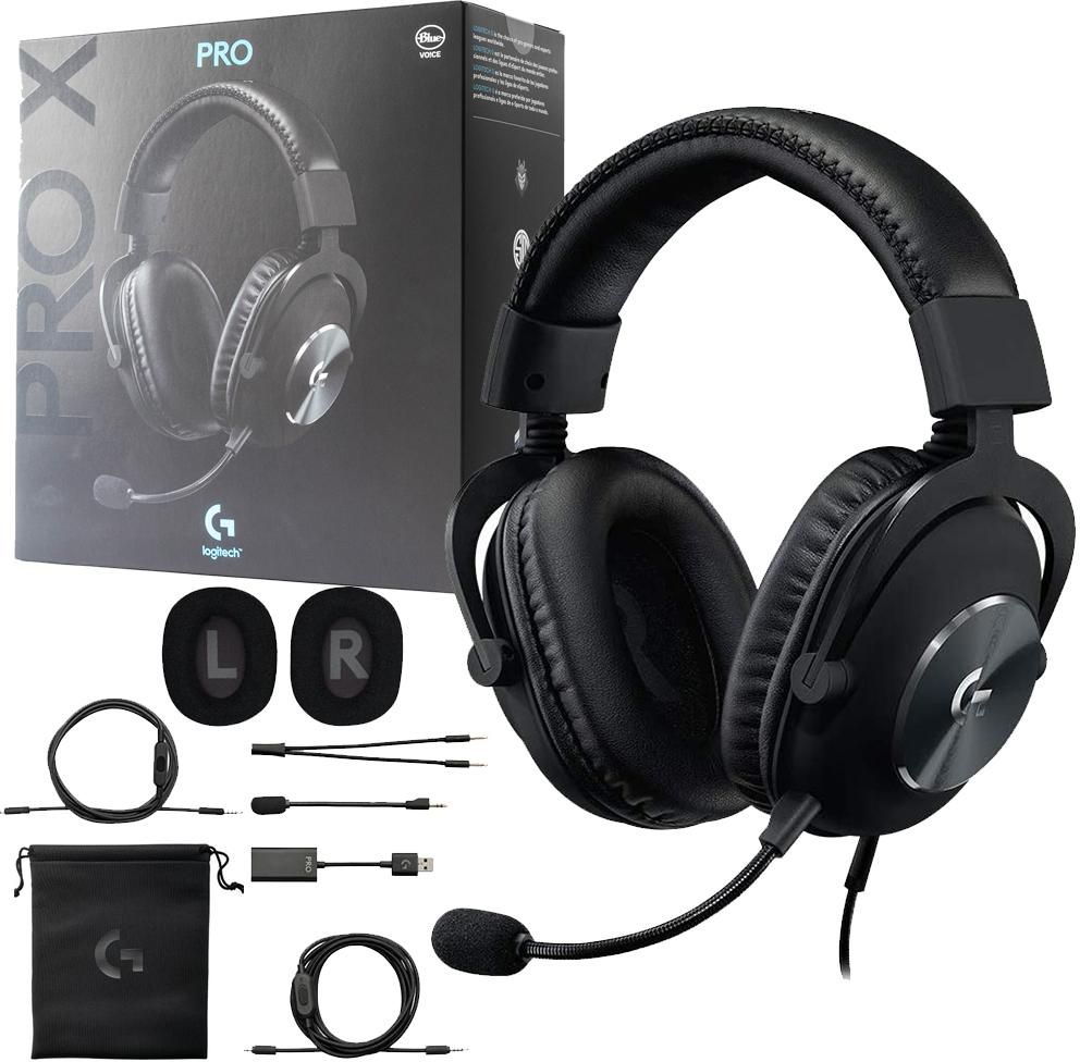 Logitech G PRO X Gaming Headset WIRED - Surround Sound 7.1 DTS HEADPHONE:X 2.0 - PRO-G 50 MM - BLUE VOICE MIC 6 MM - DURABLE BUILD - MEMORY FOAM