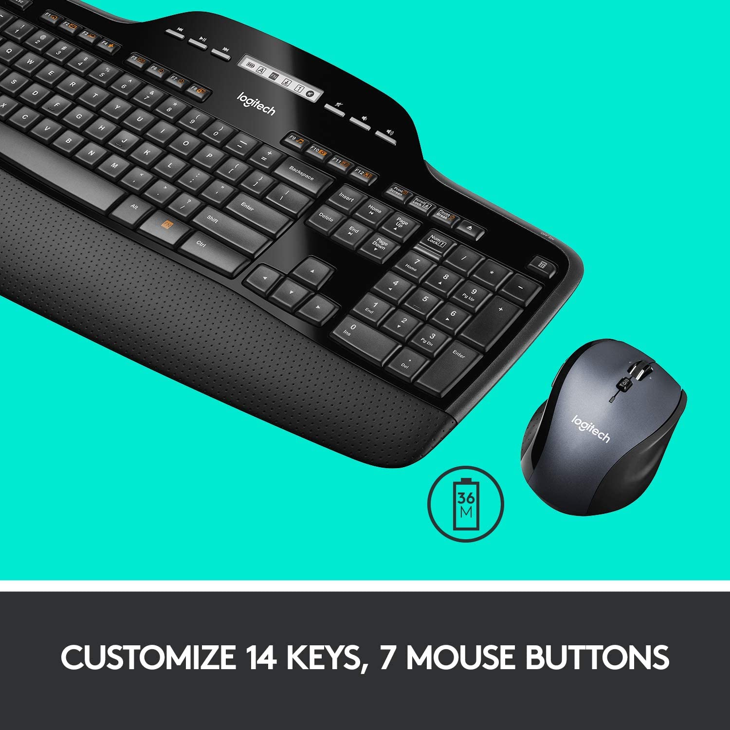 Logitech MK710 Wireless Desktop Keyboard And Mouse - Eng/Arabic, Black