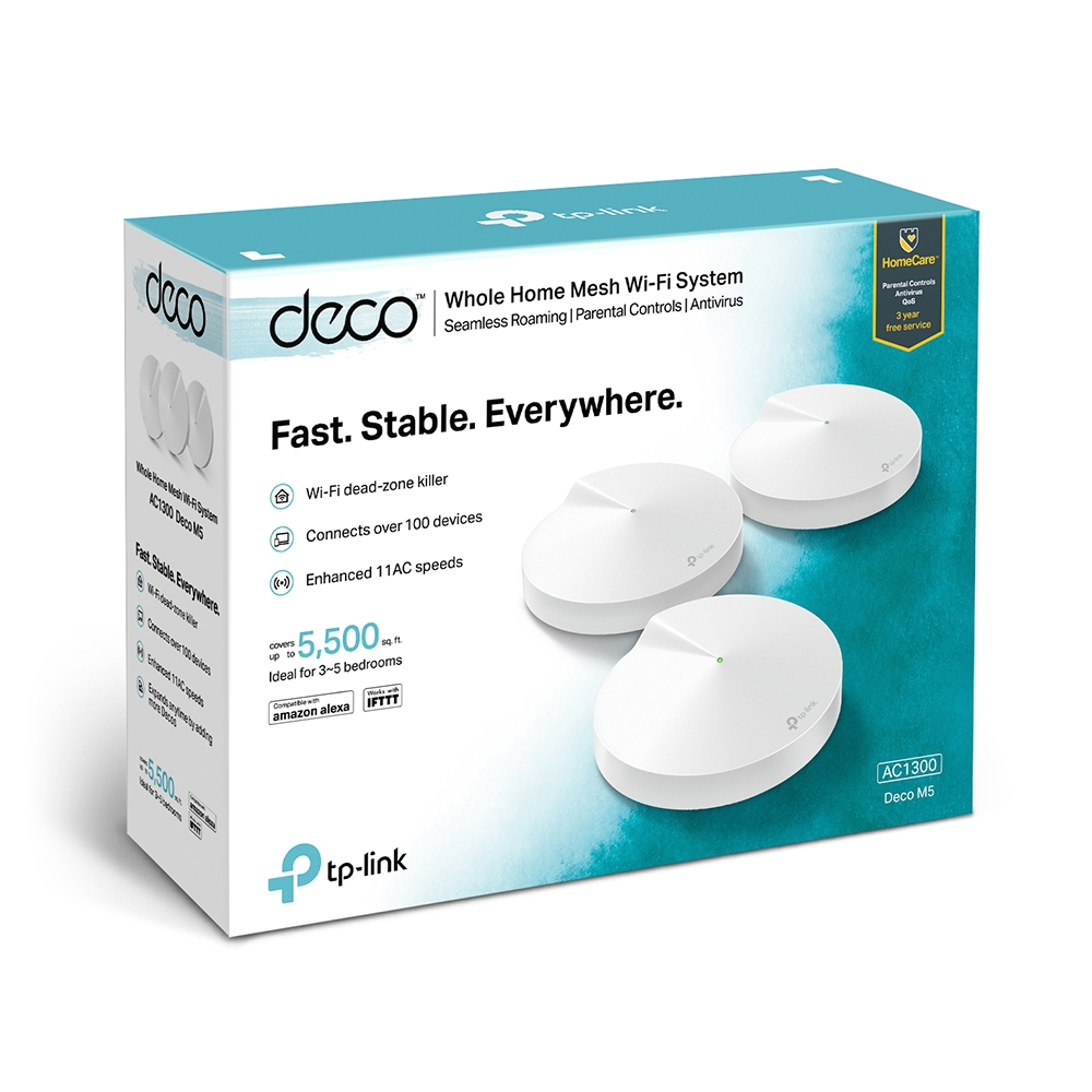 -Deco M5 New AC1300 Whole Home Mesh Wi-Fi System -3Pack