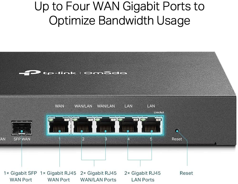 TP-Link SafeStream Business Gigabit Multi-WAN VPN Router, Supports IPsec/PPTP/L2TP/ OpenVPN, Up to 100 IPsec VPN Tunnels, Easy Management (ER7206)