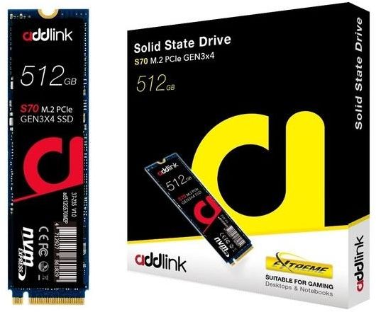 addlink S70 512GB SSD M.2 R.3400 W.2000 MBs 3D TLC NVMe GEN3x4