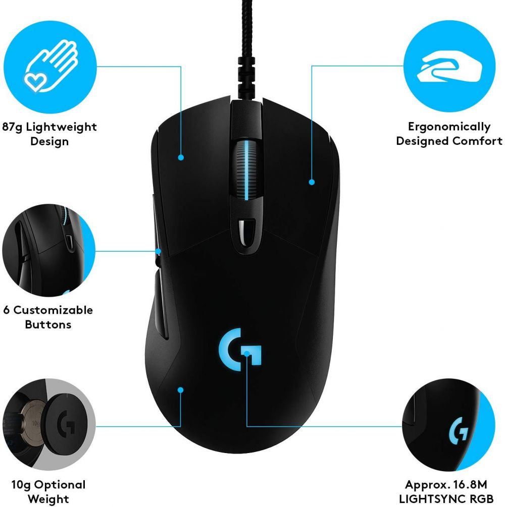 Logitech G403 HERO 16K Sensor RGB Gaming Mouse