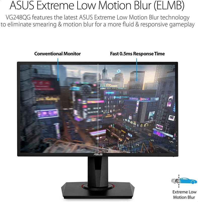 Asus VG248QG Full HD Gaming Monitor, 165 Hz, 24 Inches - Black