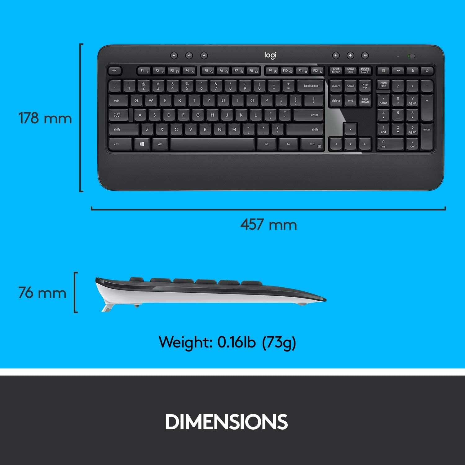 Logitech MK540 Advanced wireless keyboard and mouse set, 2.4 GHz wireless connection via Unifying USB receiver, 3-year battery life, for Windows and ChromeOS PCs / laptops, UK QWERTY layout