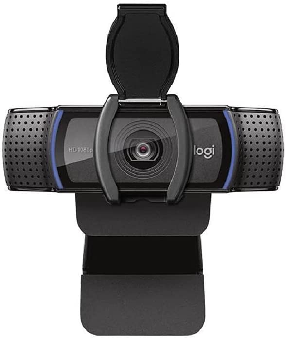 Logitech C920S HD Pro Webcam, Full HD 1080p/30fps Video Calling, Clear Stereo Audio, HD Light Correction, Privacy Shutter, Works with Skype, Zoom, FaceTime, Hangouts, PC/Mac/Laptop/Tablet/XBox - Black