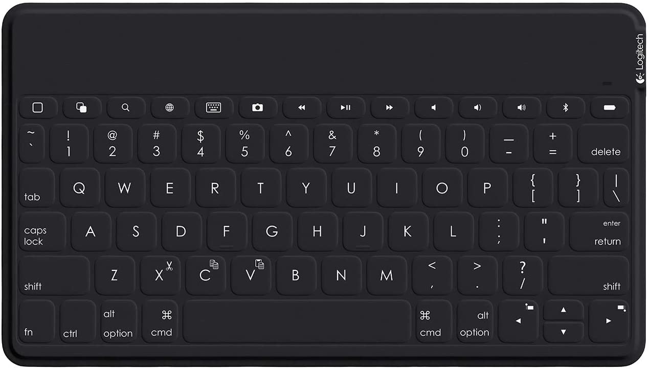 Logitech Keys-To-Go Wireless Bluetooth Keyboard For iPhone, iPad, Smartphone, Tablet, Windows, Apple TV, Ultra-Thin, Ultra-Light, Short-Cut Keys, QWERTY Layout - Dark Bluee