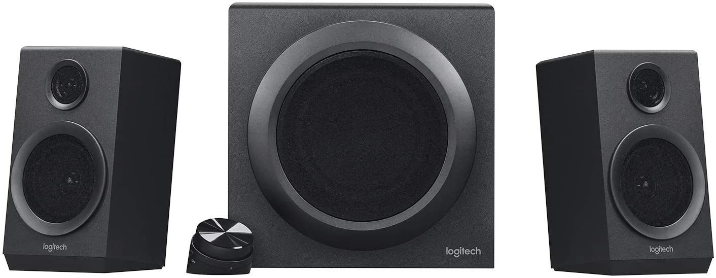 Logitech Z333 2.1 Multimedia Speaker System with Subwoofer, Rich Bold Sound, 80 Watts Peak Power, Strong Bass, 3.5mm Audio and RCA Inputs, PC/PS4/Xbox/TV/Smartphone/Tablet/Music Player, Black