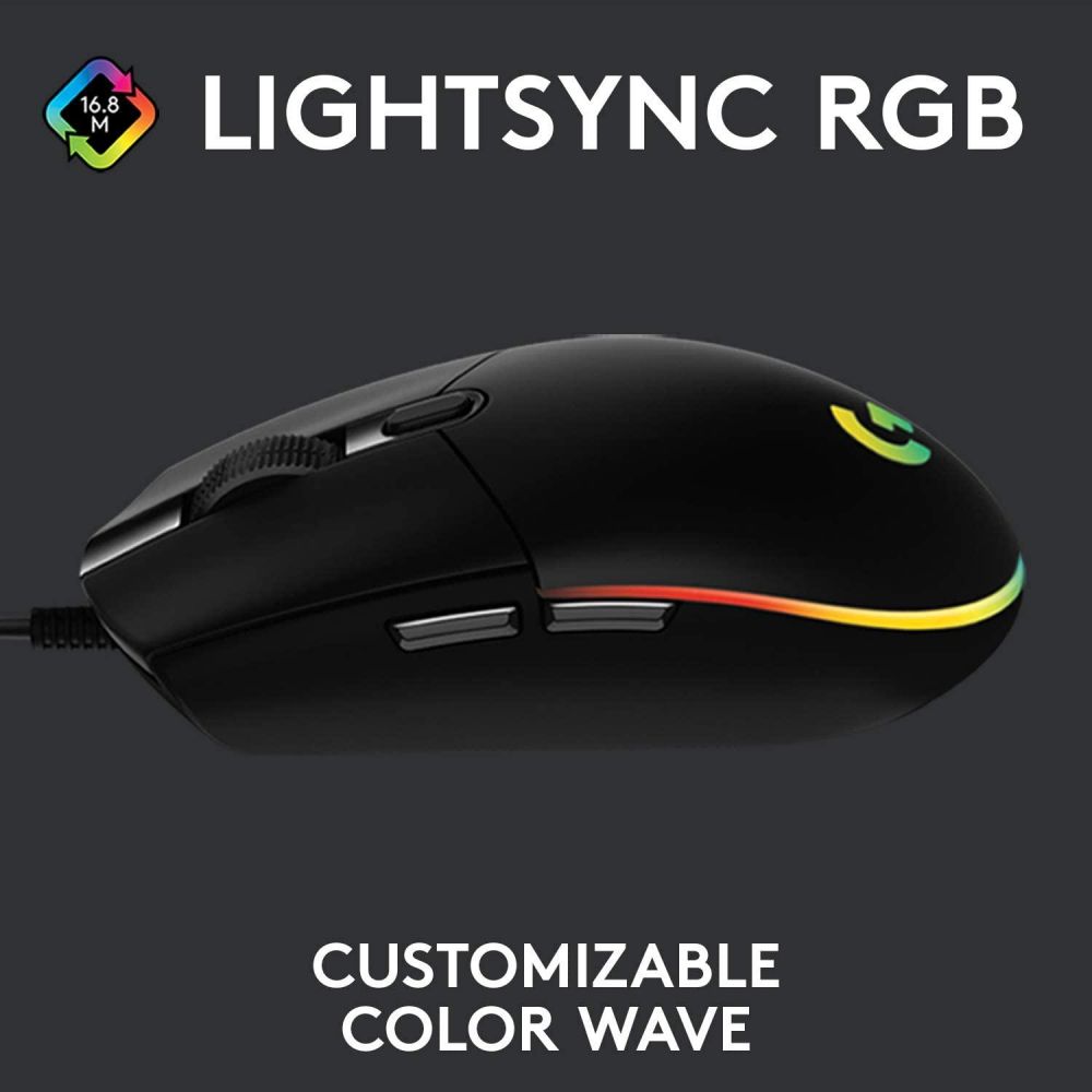 Logitech G203 [2nd Gen] RGB Gaming Mouse | Optical Sensor 8,000 DPI | 6 Programmable Buttons