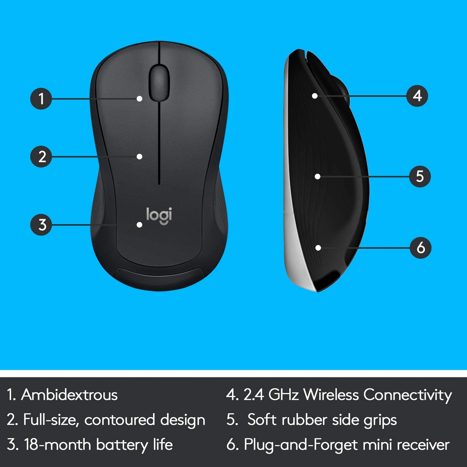 Logitech MK540 Advanced wireless keyboard and mouse set, 2.4 GHz wireless connection via Unifying USB receiver, 3-year battery life, for Windows and ChromeOS PCs / laptops, UK QWERTY layout