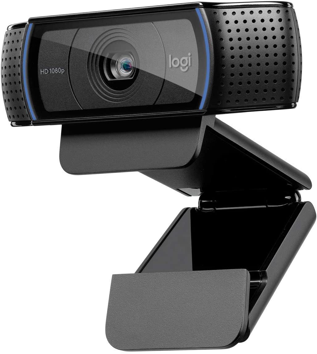 Logitech C920 HD Pro Webcam, Full HD 1080p/30fps Video Calling, Clear Stereo Audio, HD Light Correction, Works with Skype, Zoom, FaceTime, Hangouts, PC/Mac/Laptop/Macbook/Tablet - Black