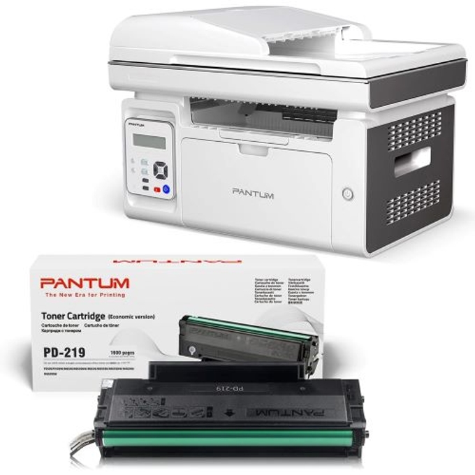 Pantum Monochrome Laser Multifunction Printer, White - M6559NW + TONER 219