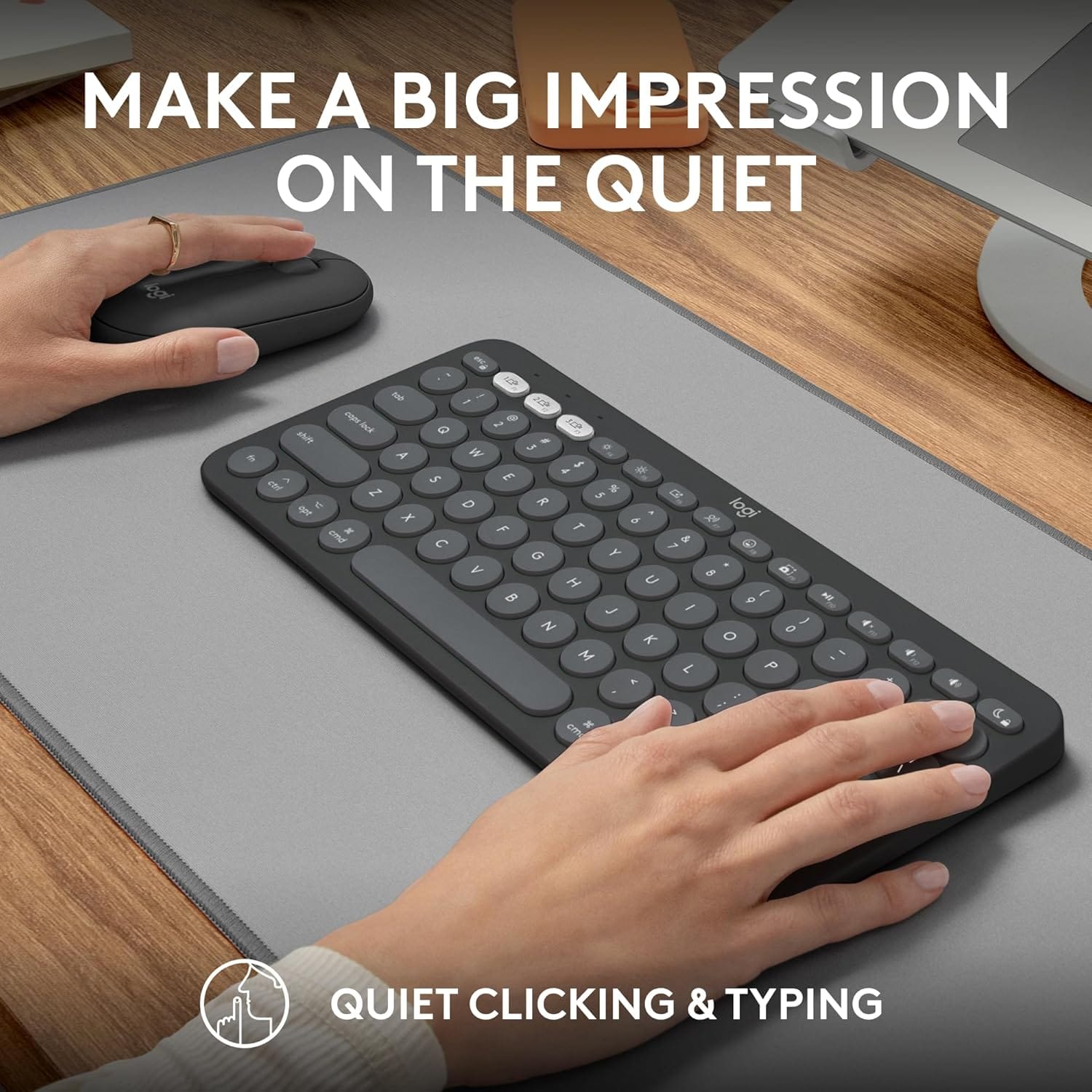 مجموعة بيبل 2 لجهاز ماك من لوجيتيك - تصميم ألماني QWERTZ، لون جرافيت، بلوتوث