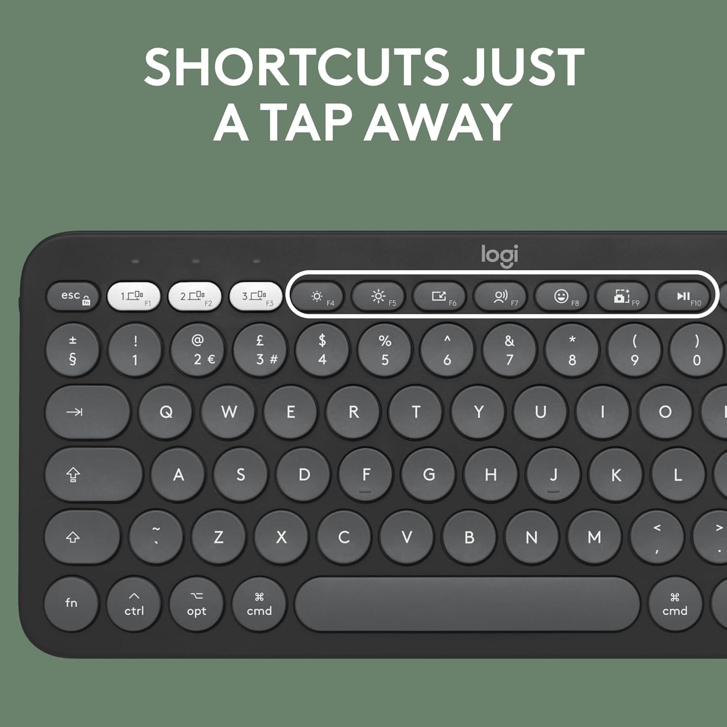 مجموعة بيبل 2 لجهاز ماك من لوجيتيك - تصميم ألماني QWERTZ، لون جرافيت، بلوتوث