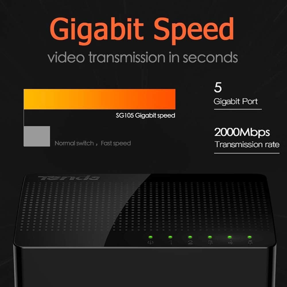 Skip to the beginning of the images gallery Tenda SG105 5-Port Gigabit Desktop Switch