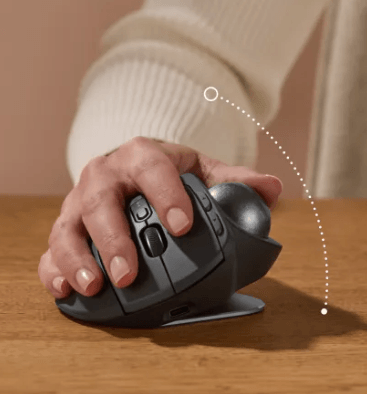 ماوس كرة التتبع اللاسلكي Logitech MX ERGO المتطور المريح والأداء - جرافيت (910-005179)