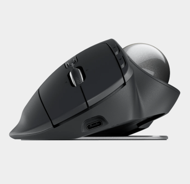 ماوس كرة التتبع اللاسلكي Logitech MX ERGO المتطور المريح والأداء - جرافيت (910-005179)