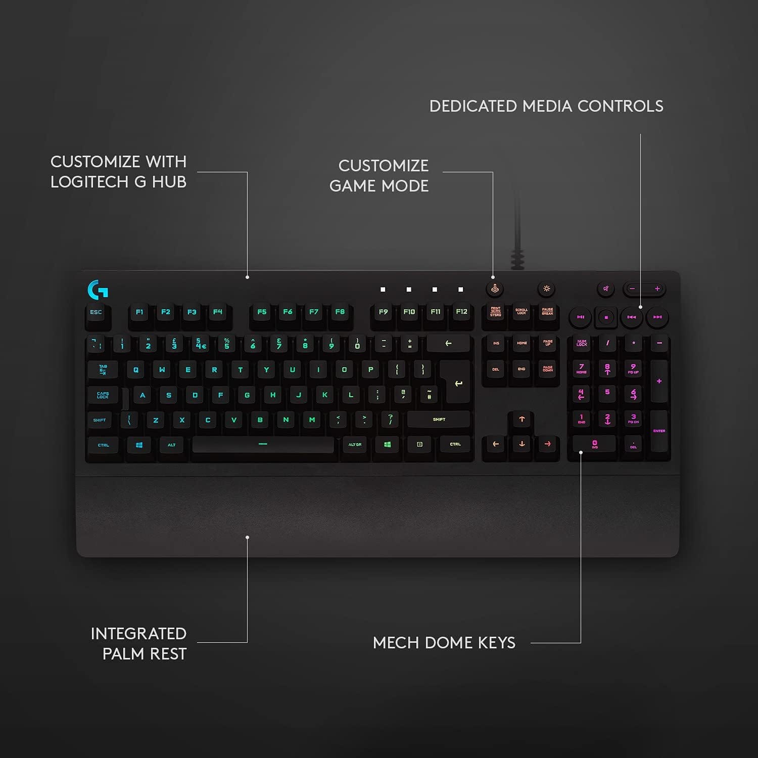 Logitech G213 Prodigy RGB Gaming Keyboard - Black