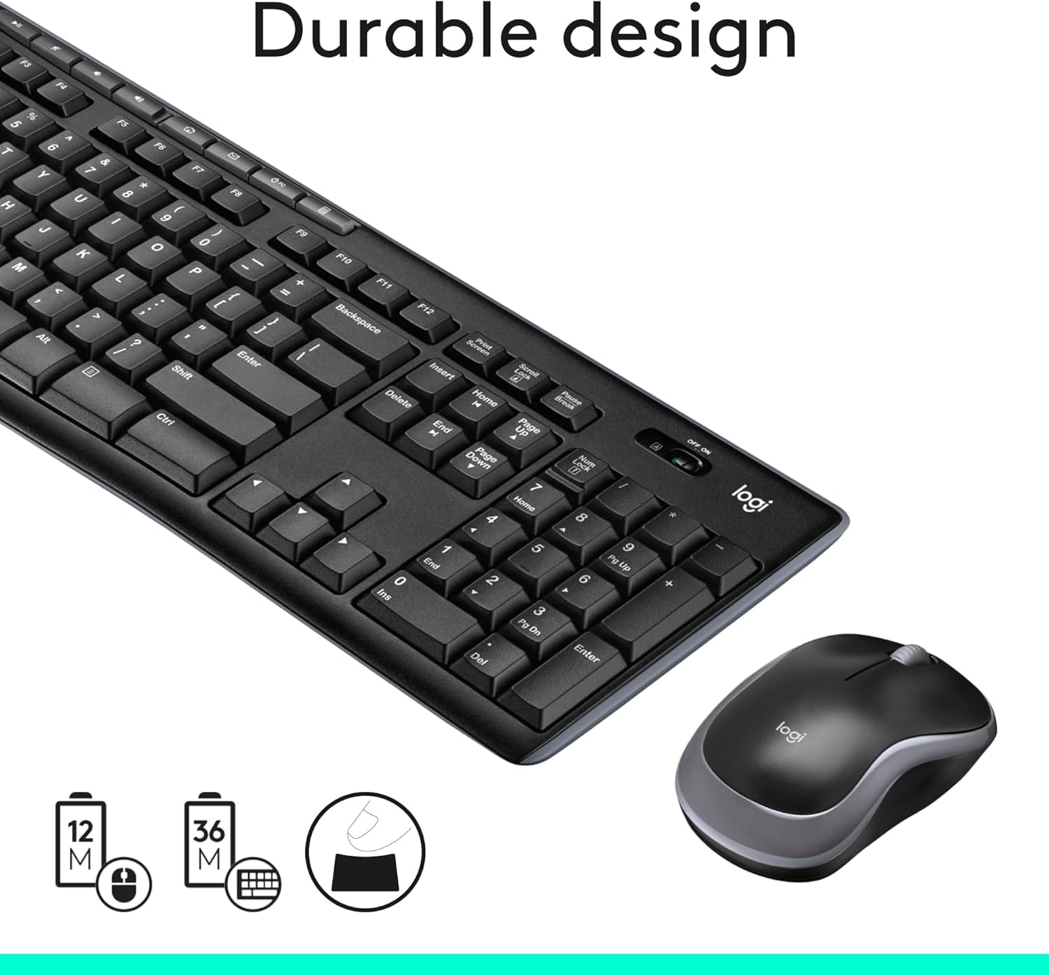 Logitech MK270 Wireless Keyboard & Mouse Combo For PC & Laptop -Black