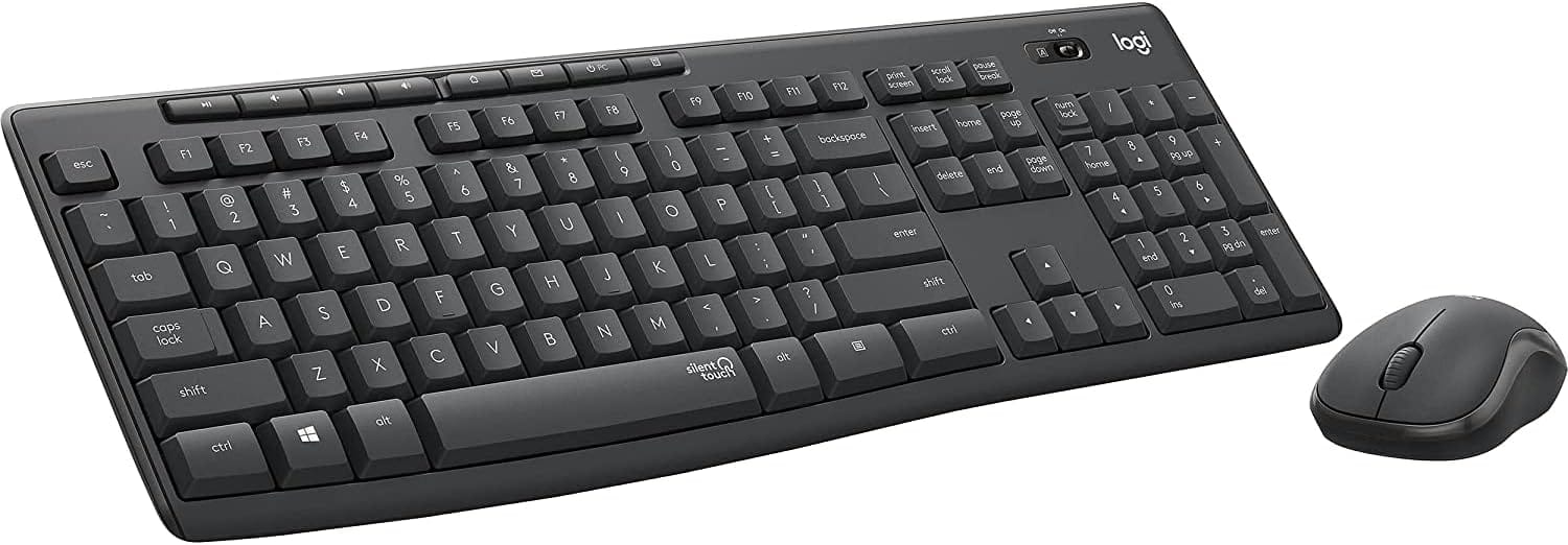 مجموعة لوحة المفاتيح والماوس اللاسلكيين Logitech MK295 Silent - رمادي