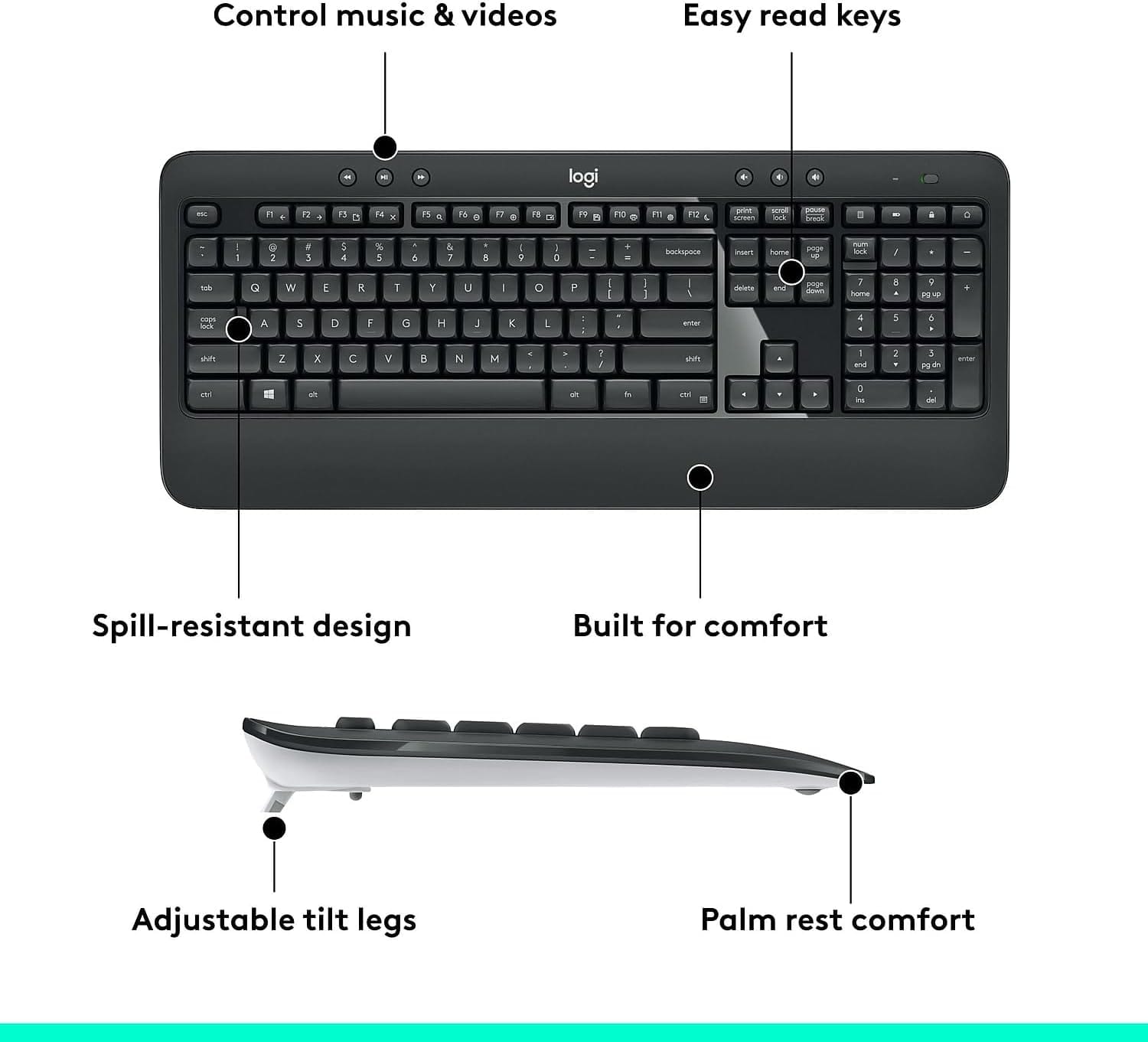 مجموعة لوحة المفاتيح والماوس اللاسلكية Logitech MK540 ADVANCED