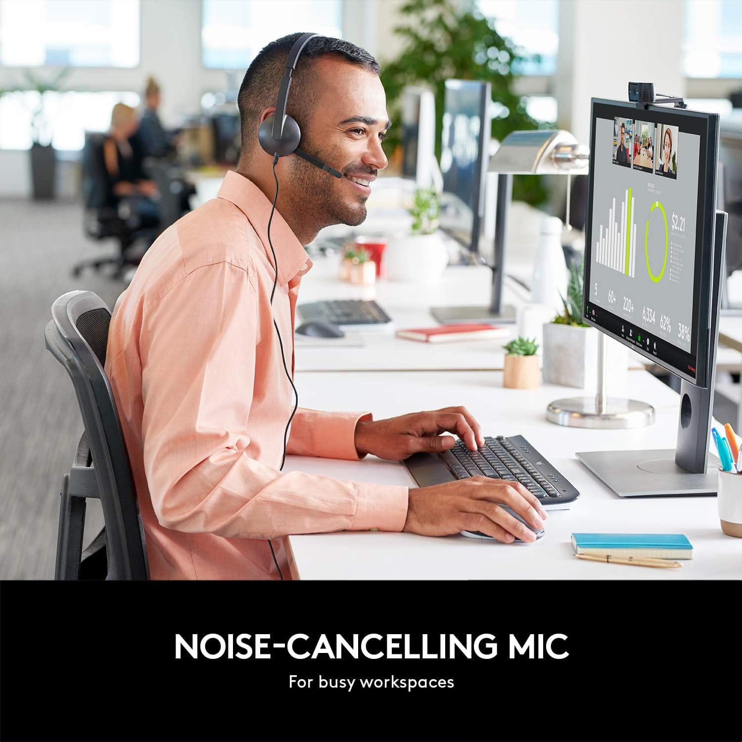 Logitech H340 USB Computer Headset -Black