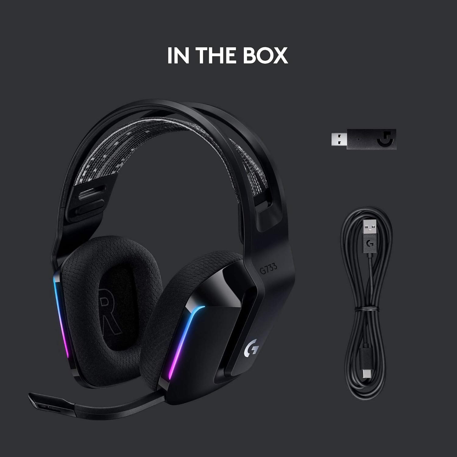 سماعة الألعاب اللاسلكية Logitech G733 Lightspeed RGB (981-000864)