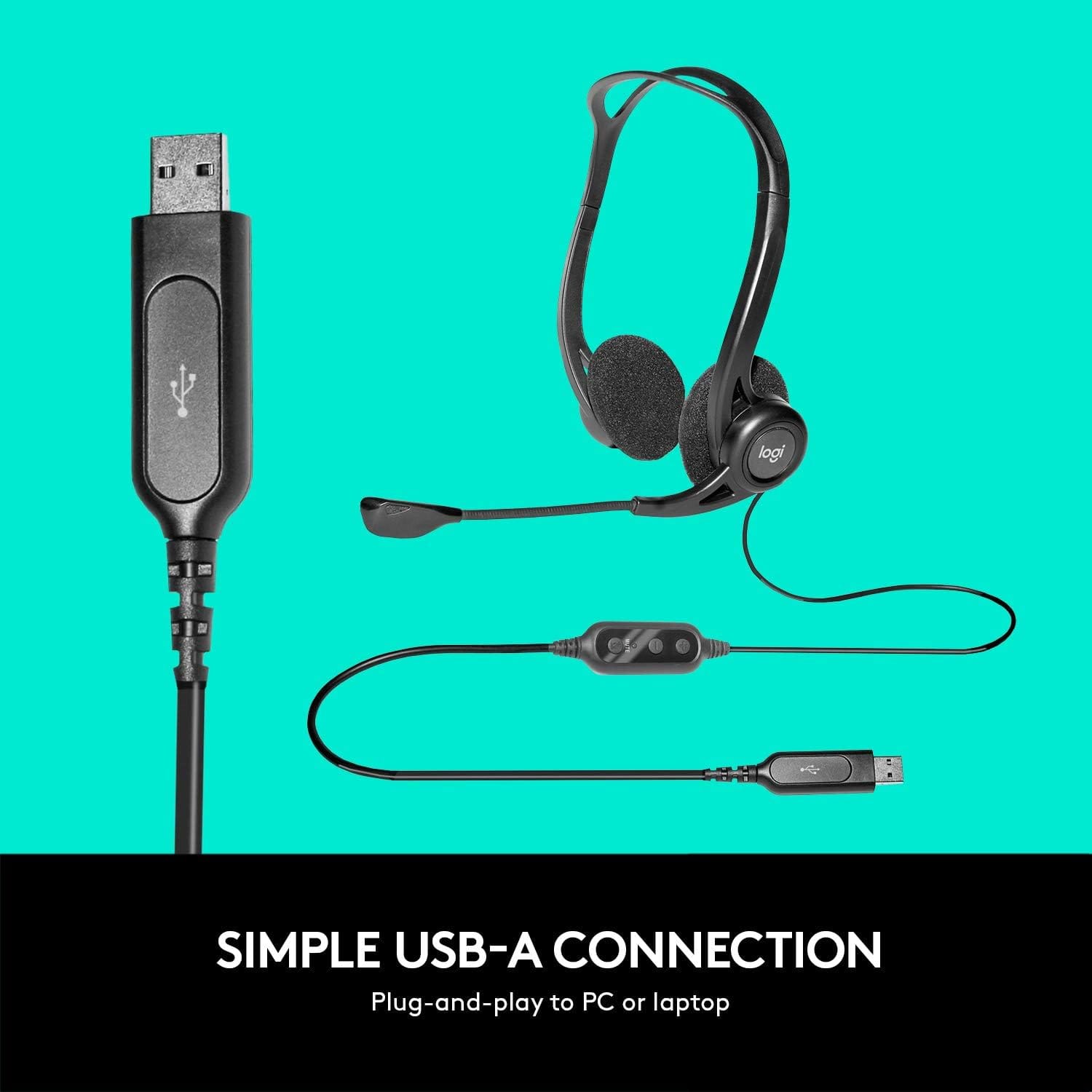 سماعة رأس لوجيتك 960 USB - أسود   (981-000100)