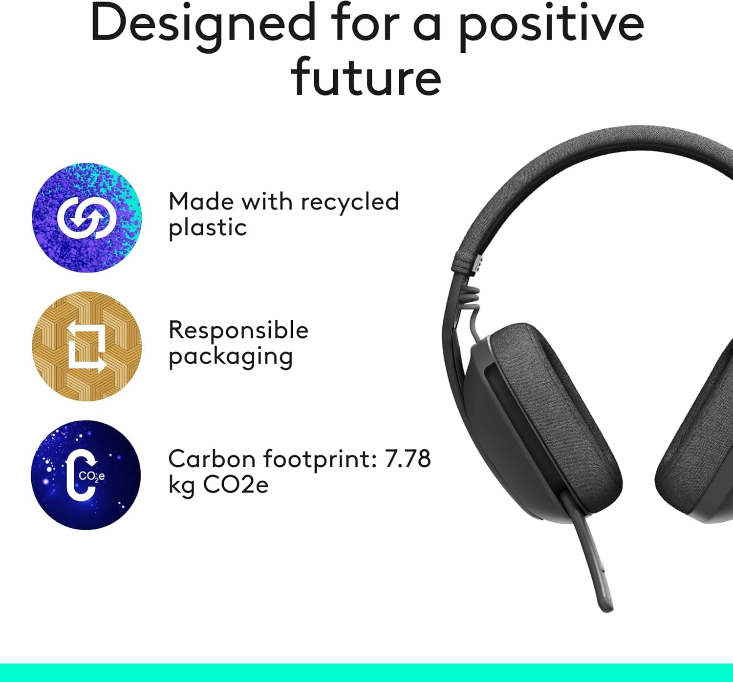 سماعات الرأس Logitech Zone Vibe 100 اللاسلكية خفيفة الوزن فوق الأذن (981-001213)