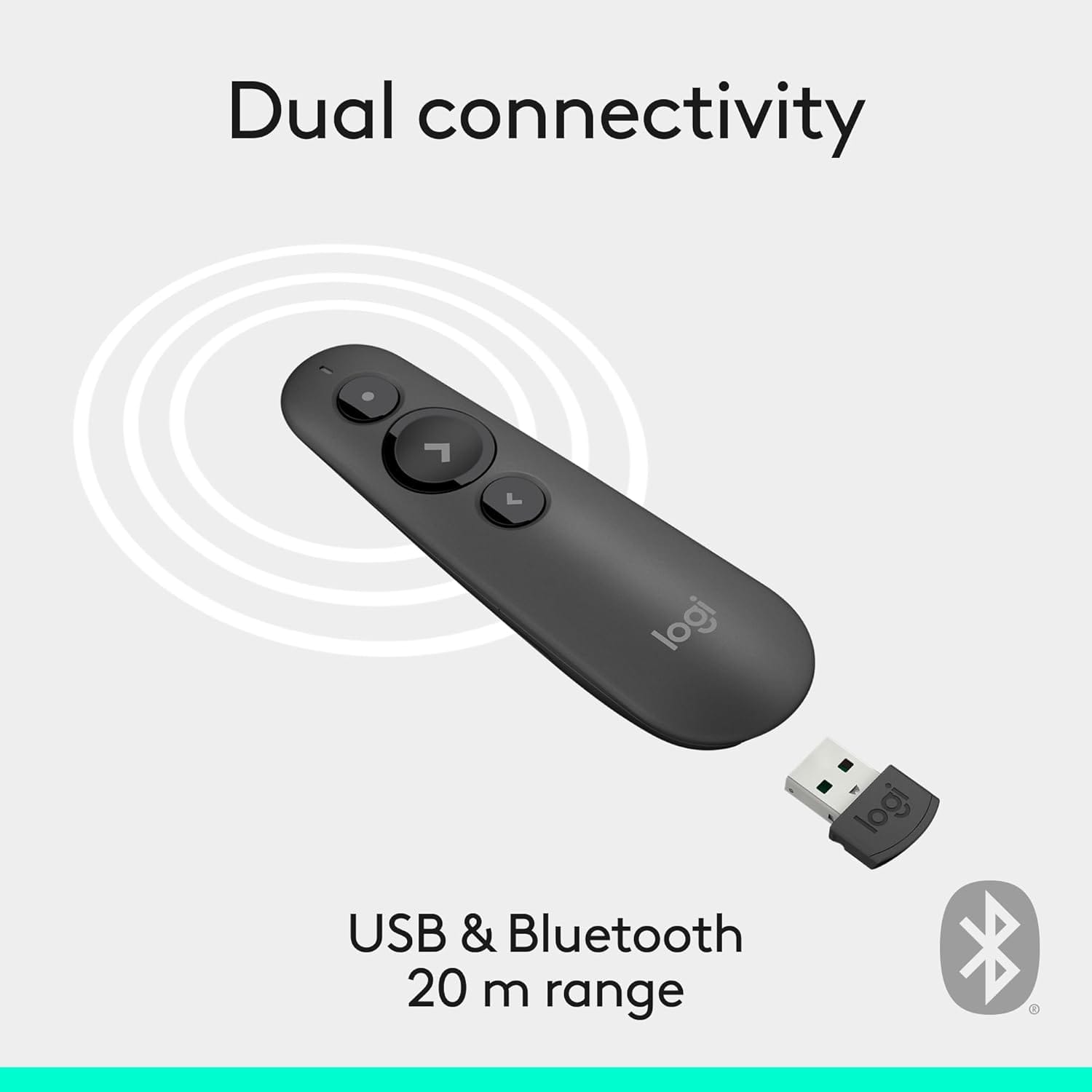 Logitech R500s Bluetooth/Wireless Laser Presentation Remote (910-005843)