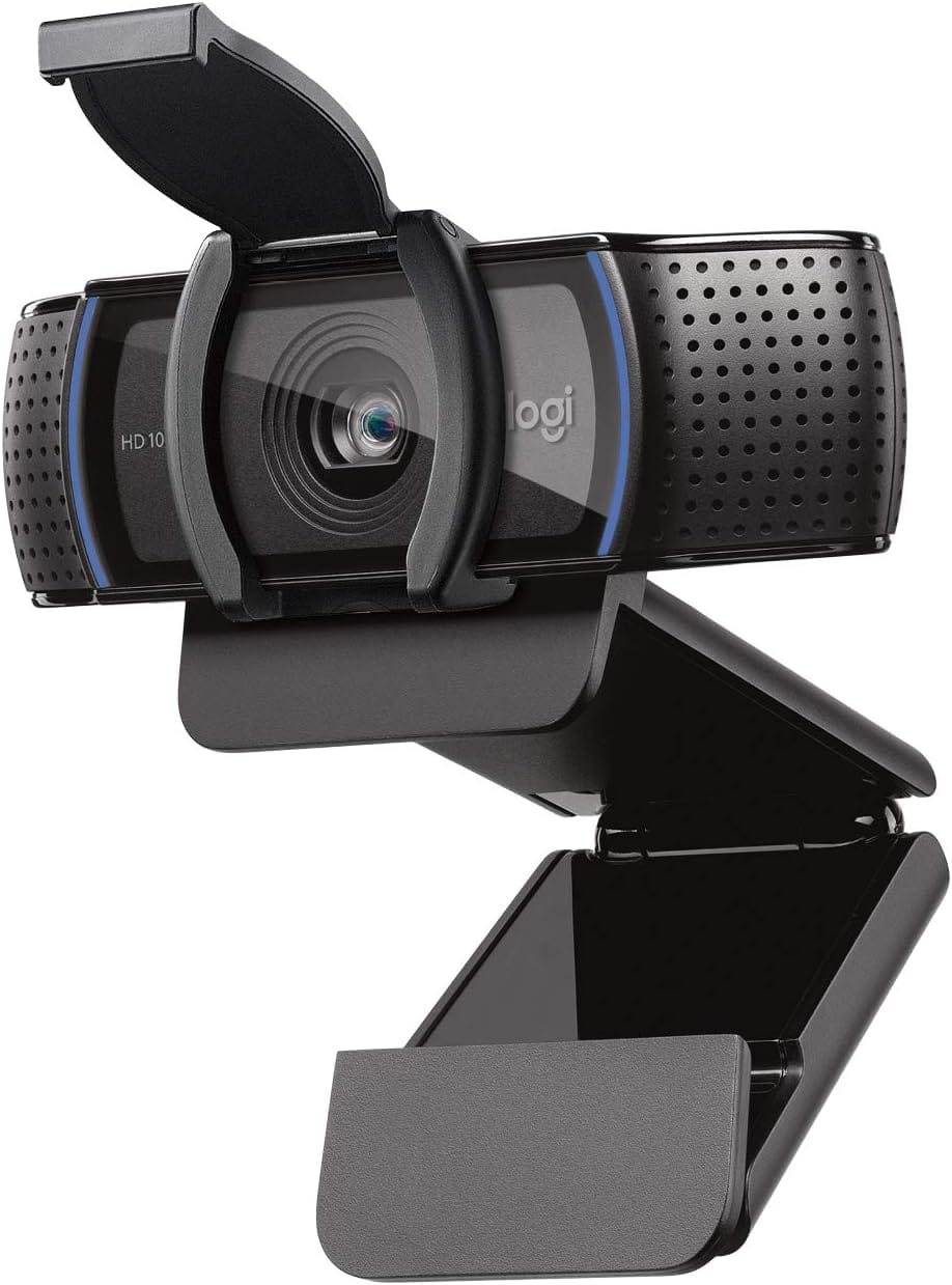 كاميرا ويب Logitech C920S HD Pro Stream (دقة عالية كاملة 1080 بكسل/30 إطارًا في الثانية) - أسود (960-001252)