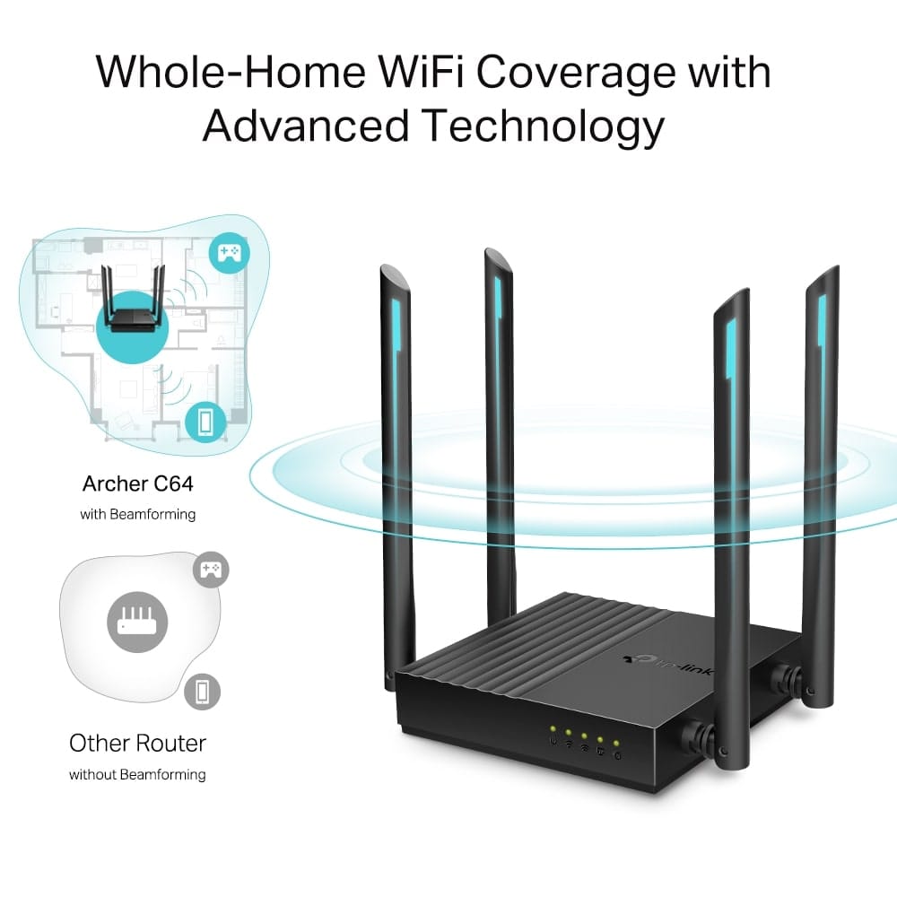 TP-Link Archer C64 - AC1200 Wireless MU-MIMO WiFi Router