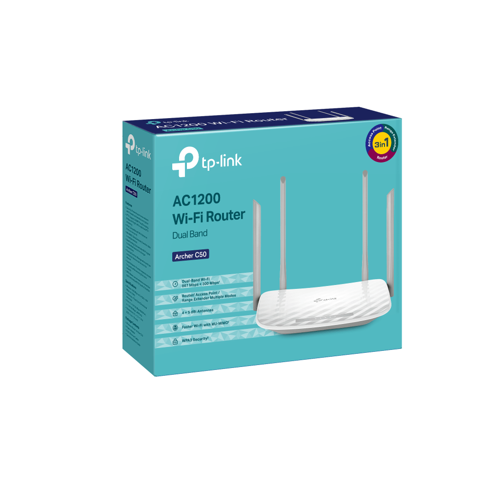 راوتر TP-Link Archer C50 - AC1200 اللاسلكي ثنائي النطاق