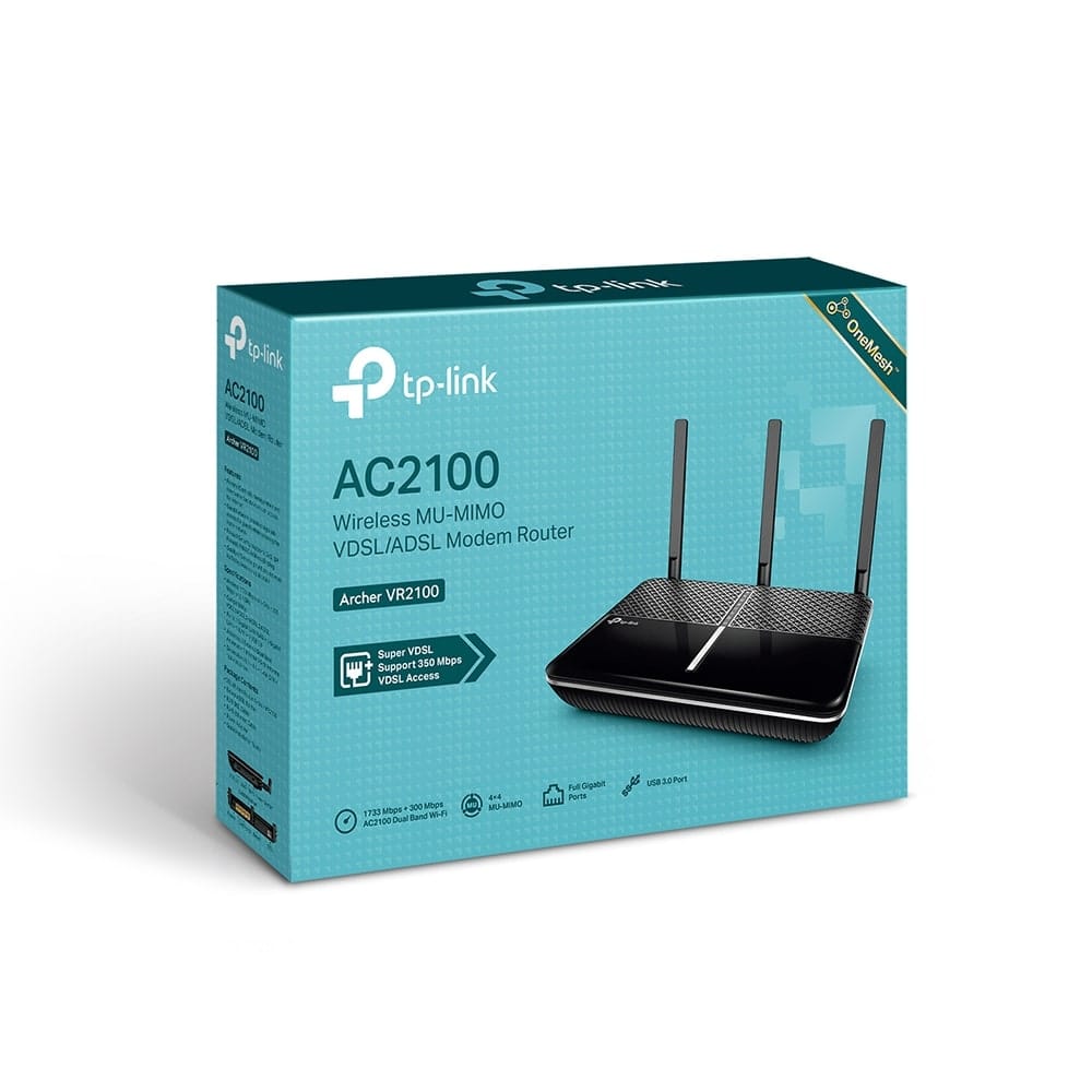 جهاز توجيه مودم لاسلكي TP-Link Archer VR2100 - AC2100 بتقنية MU-MIMO VDSL/ADSL