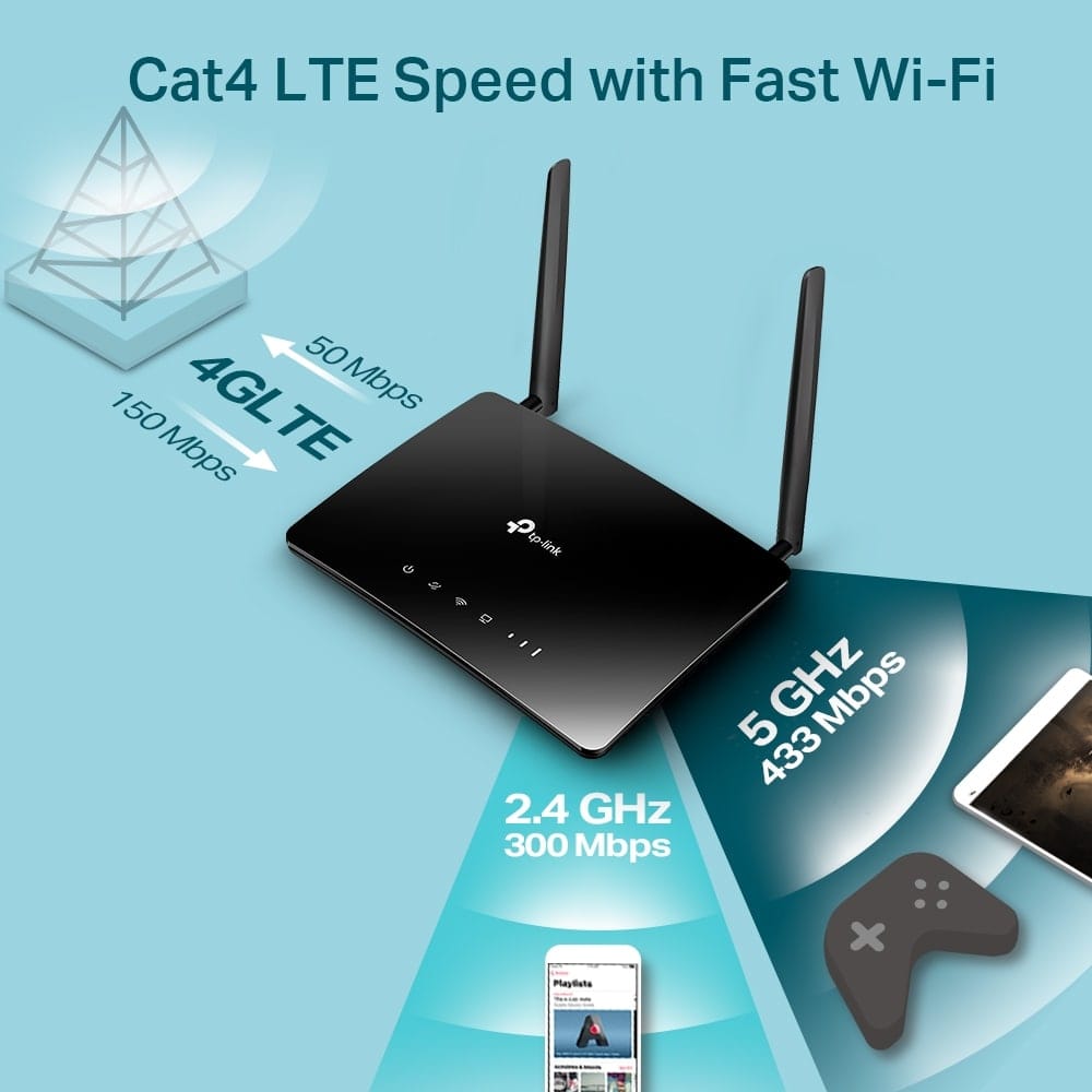 راوتر TP-Link Archer MR200 - AC750 لاسلكي ثنائي النطاق 4G LTE
