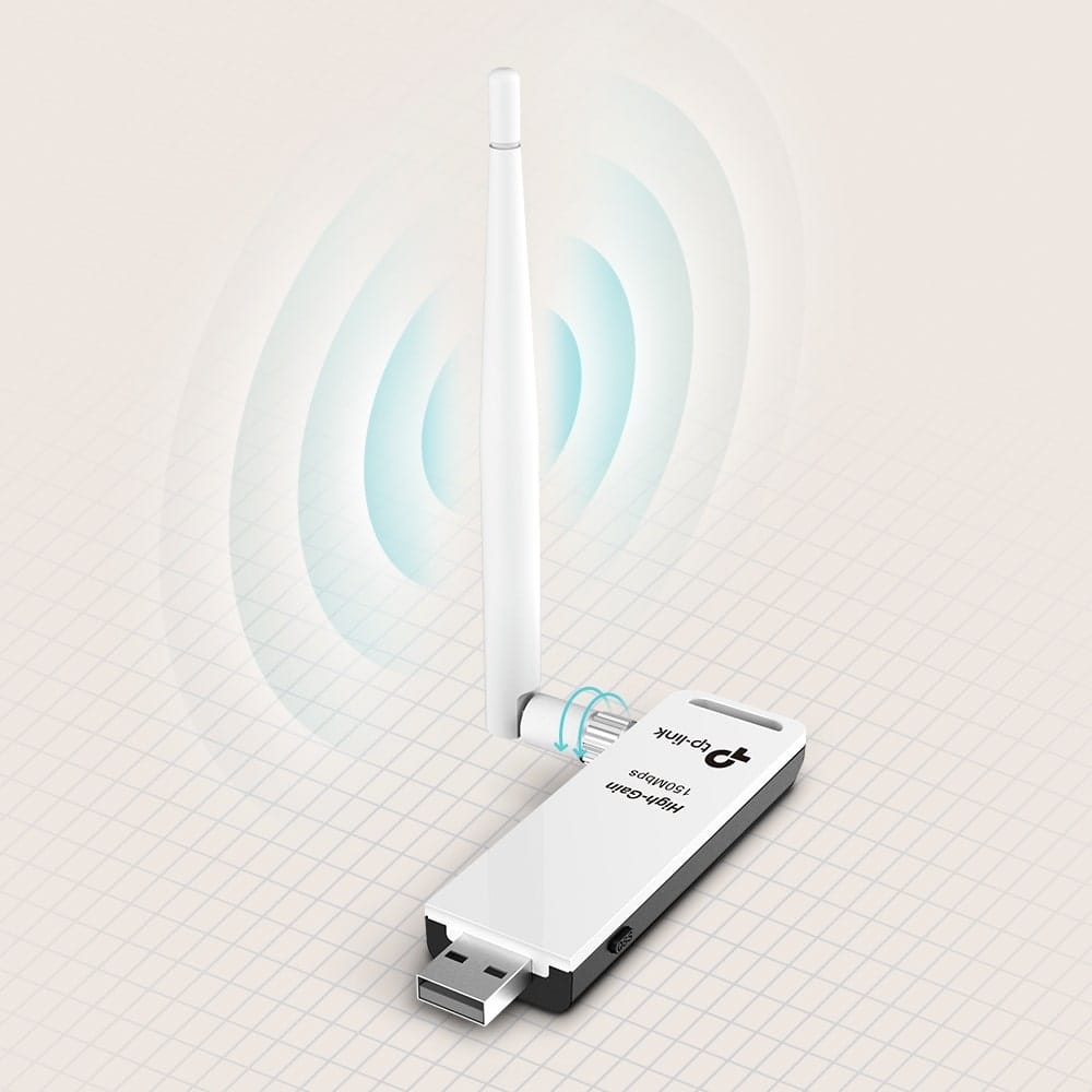 TP-Link TL-WN722N - محول USB لاسلكي عالي الكسب بسرعة 150 ميجابت في الثانية