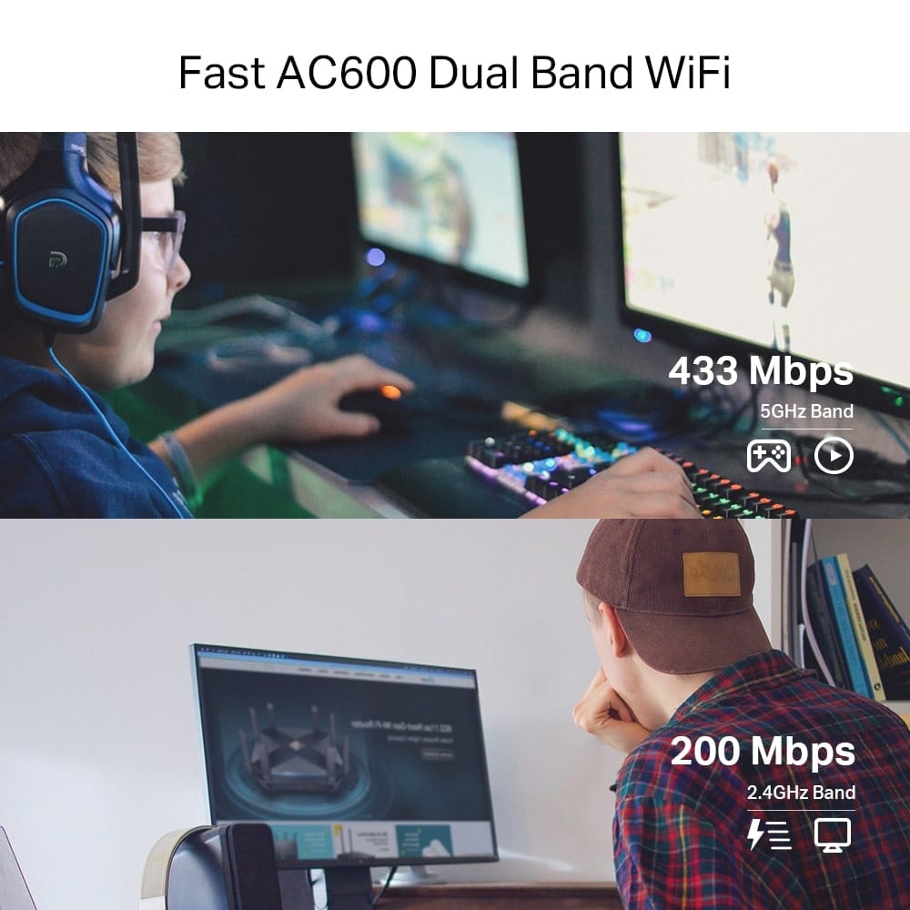 محول TP-Link Archer T2E - AC600 اللاسلكي ثنائي النطاق PCI Express