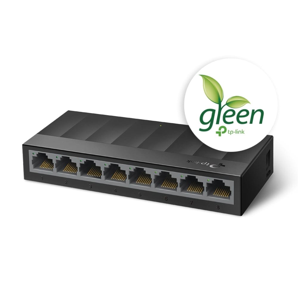 TP-Link LS1008G - مفتاح سطح مكتب 8 منافذ 10/100/1000 ميجابت في الثانية