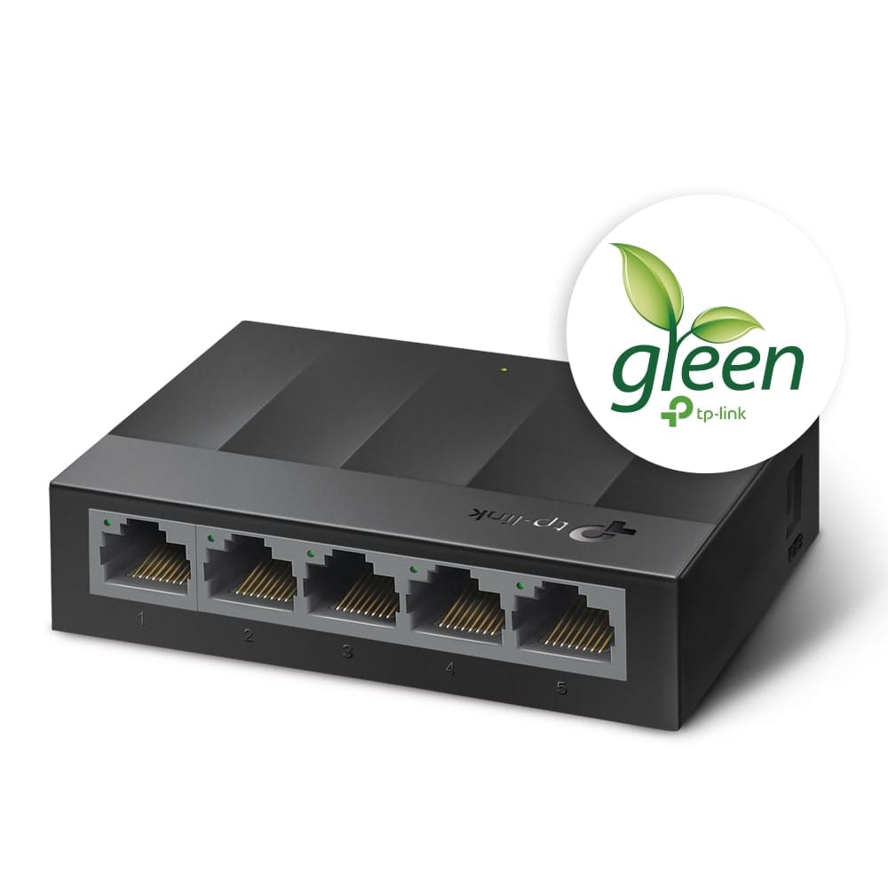 TP-Link LS1005G - مفتاح سطح مكتب بخمسة منافذ بسرعة 10/100/1000 ميجابت في الثانية