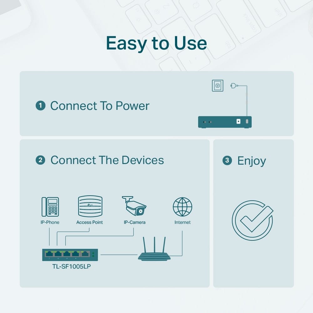 TP-Link TL-SF1005LP - مفتاح سطح مكتب بخمسة منافذ بسرعة 10/100 ميجابت في الثانية مع 4 منافذ PoE