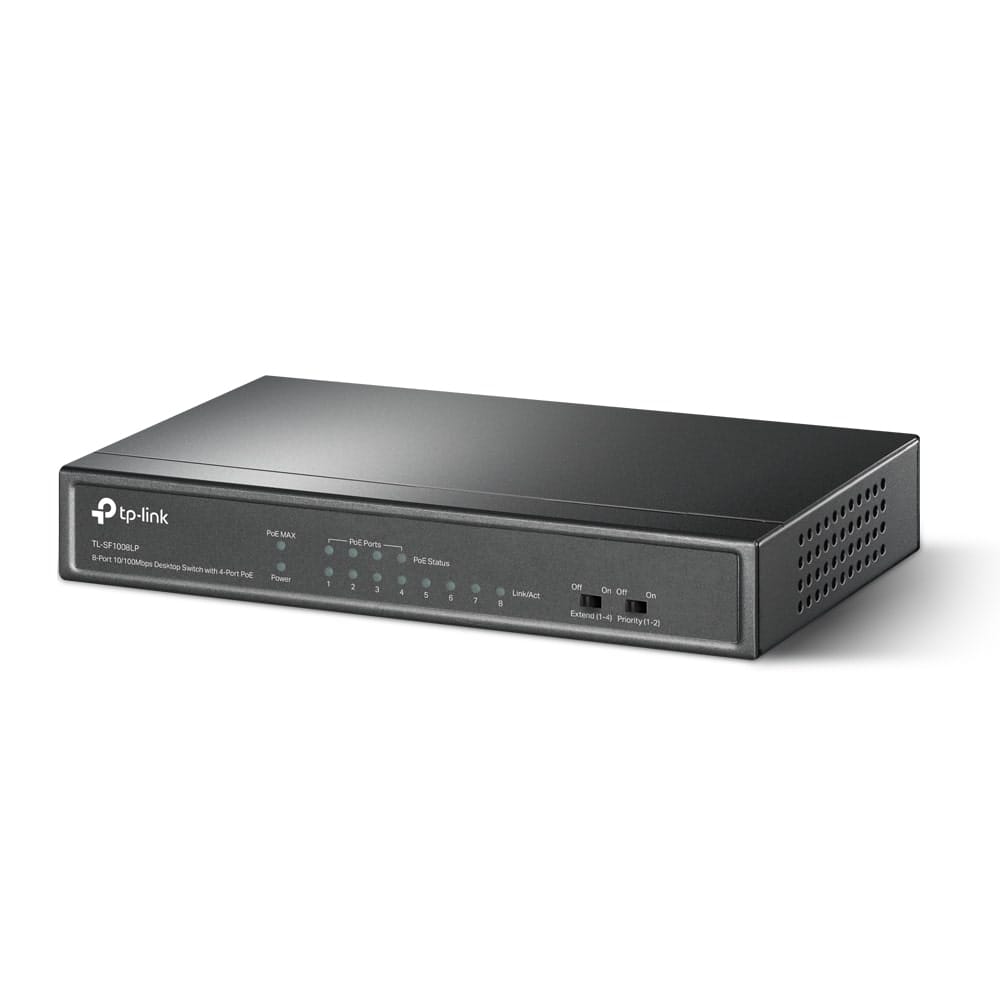 TP-link TL-SF1008LP - مفتاح سطح مكتب 8 منافذ 10/100 ميجابت في الثانية مع 4 منافذ PoE