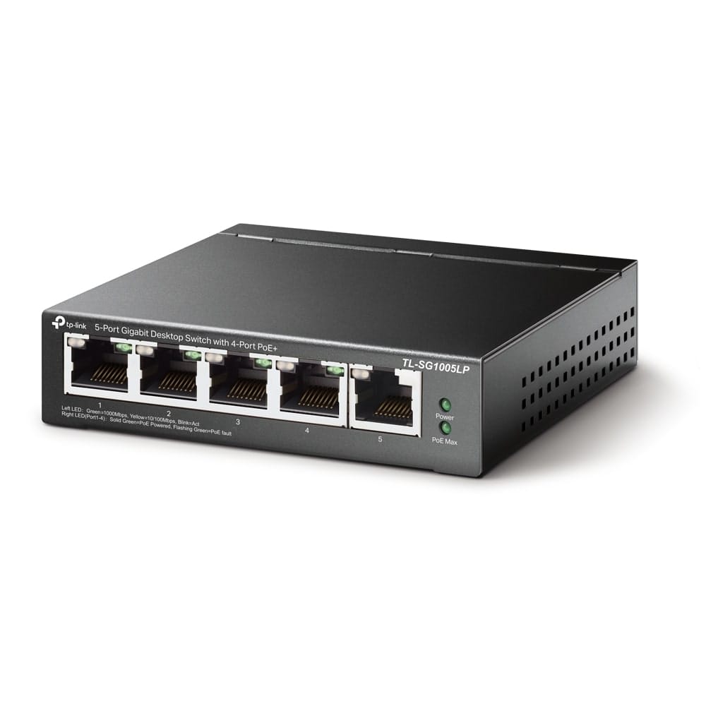 TP-Link TL-SG1005LP - محول سطح مكتب جيجابت بخمسة منافذ مع أربعة منافذ PoE+