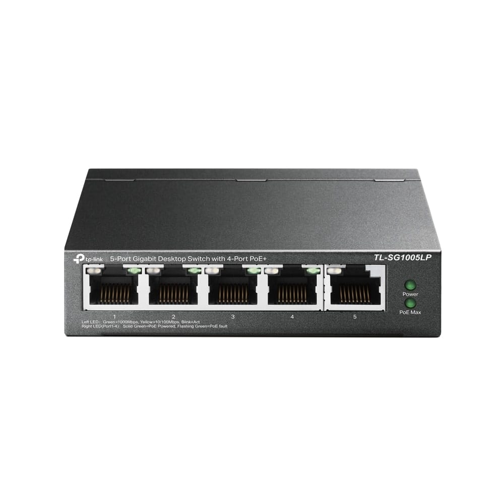 TP-Link TL-SG1005LP - محول سطح مكتب جيجابت بخمسة منافذ مع أربعة منافذ PoE+
