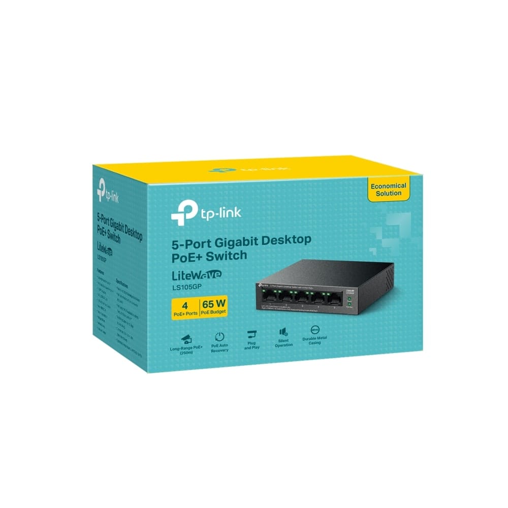 TP-Link LS105GP | مفتاح سطح مكتب جيجابت بخمسة منافذ مع أربعة منافذ PoE+
