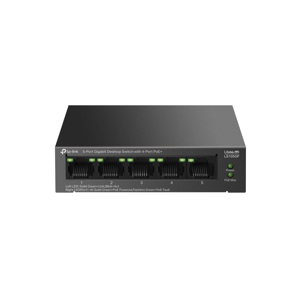 TP-Link LS105GP | مفتاح سطح مكتب جيجابت بخمسة منافذ مع أربعة منافذ PoE+