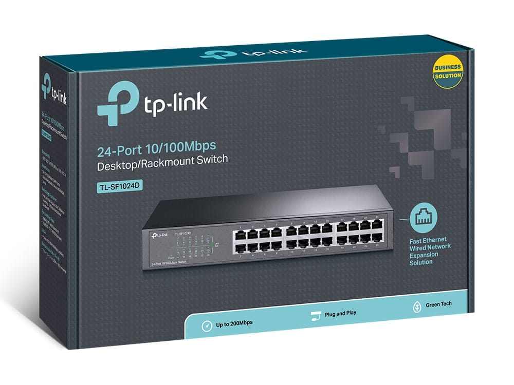 TP-Link TL-SF1024D - مفتاح سطح المكتب/الرفوف 24 منفذًا بسرعة 10/100 ميجابت في الثانية