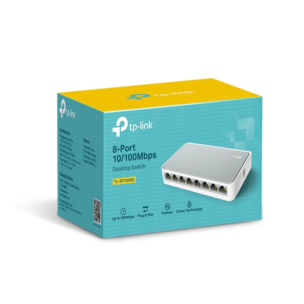 TP-Link TL-SF1008D - مفتاح سطح مكتب 8 منافذ 10/100 ميجابت في الثانية