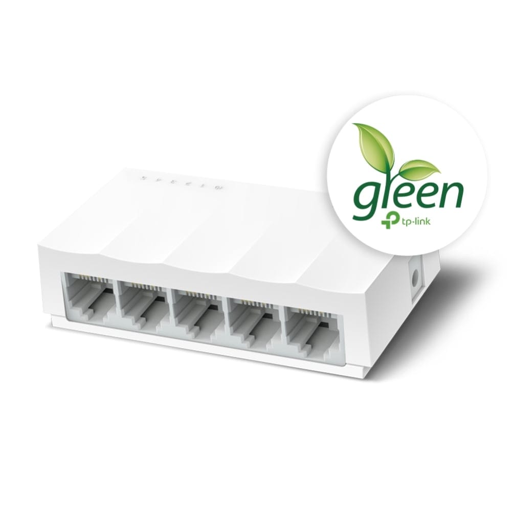TP-Link LS1005 - مفتاح سطح مكتب بخمسة منافذ بسرعة 10/100 ميجابت في الثانية