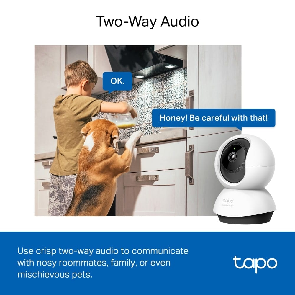 كاميرا أمان منزلية TP-Link Tapo C220 بتقنية Wi-Fi قابلة للتحريك والإمالة